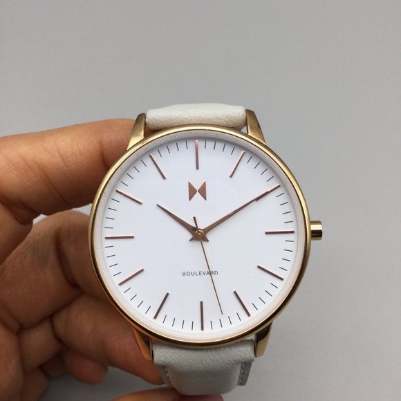 MVMT Boulevard Watch Unisex 38mm Gold Tone White Dial New Battery main image 6